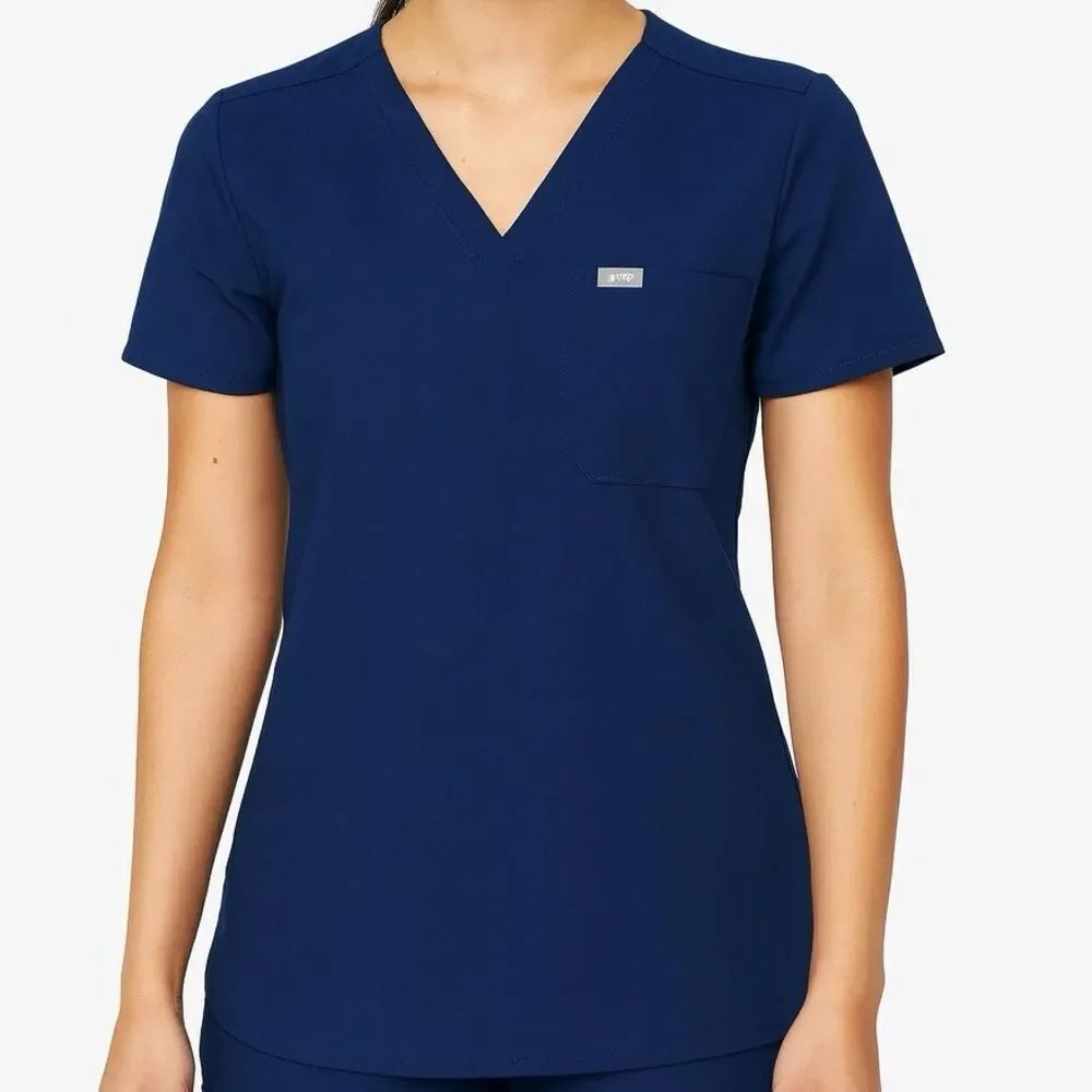 Figs Deep Blue V-Neck Scrub Top